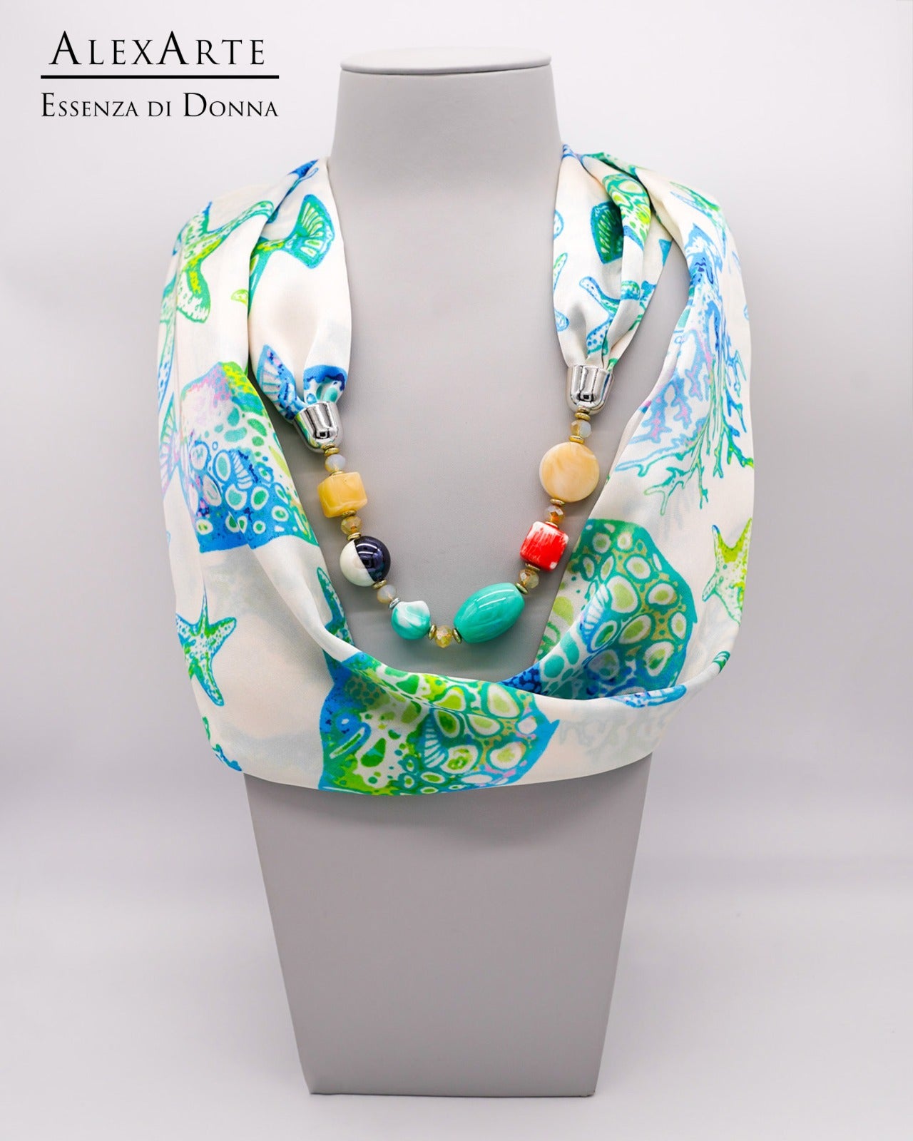 Foulard Gioiello in viscosa con inserto fisso Alexarte
