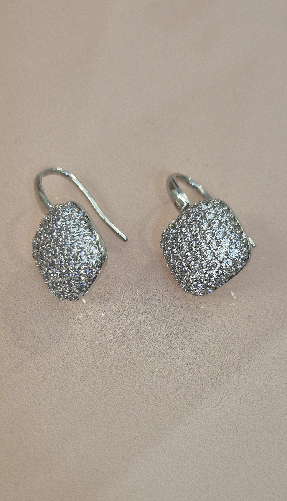 Orecchini Pendenti Pavè Quadrato con zirconi Bronzallure