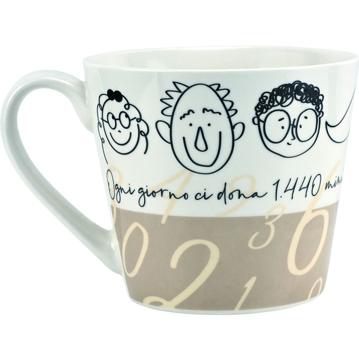 Tazza colazione in porcellana con tovaglietta americana