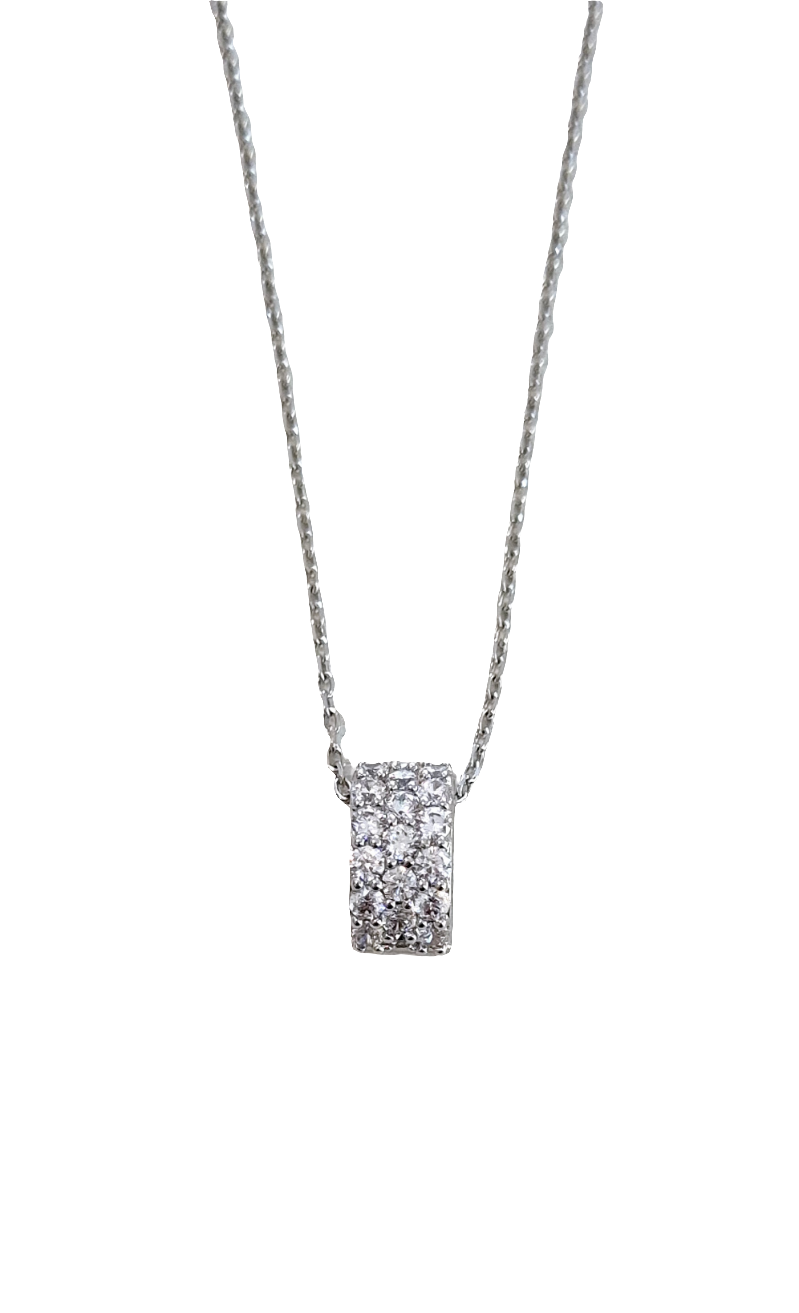 Collana con pendente pavè White