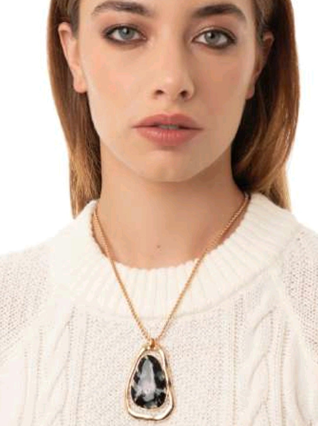 COLLANA GIROCOLLO, PENDENTE IN ACRILICO ANIMALIER NERO