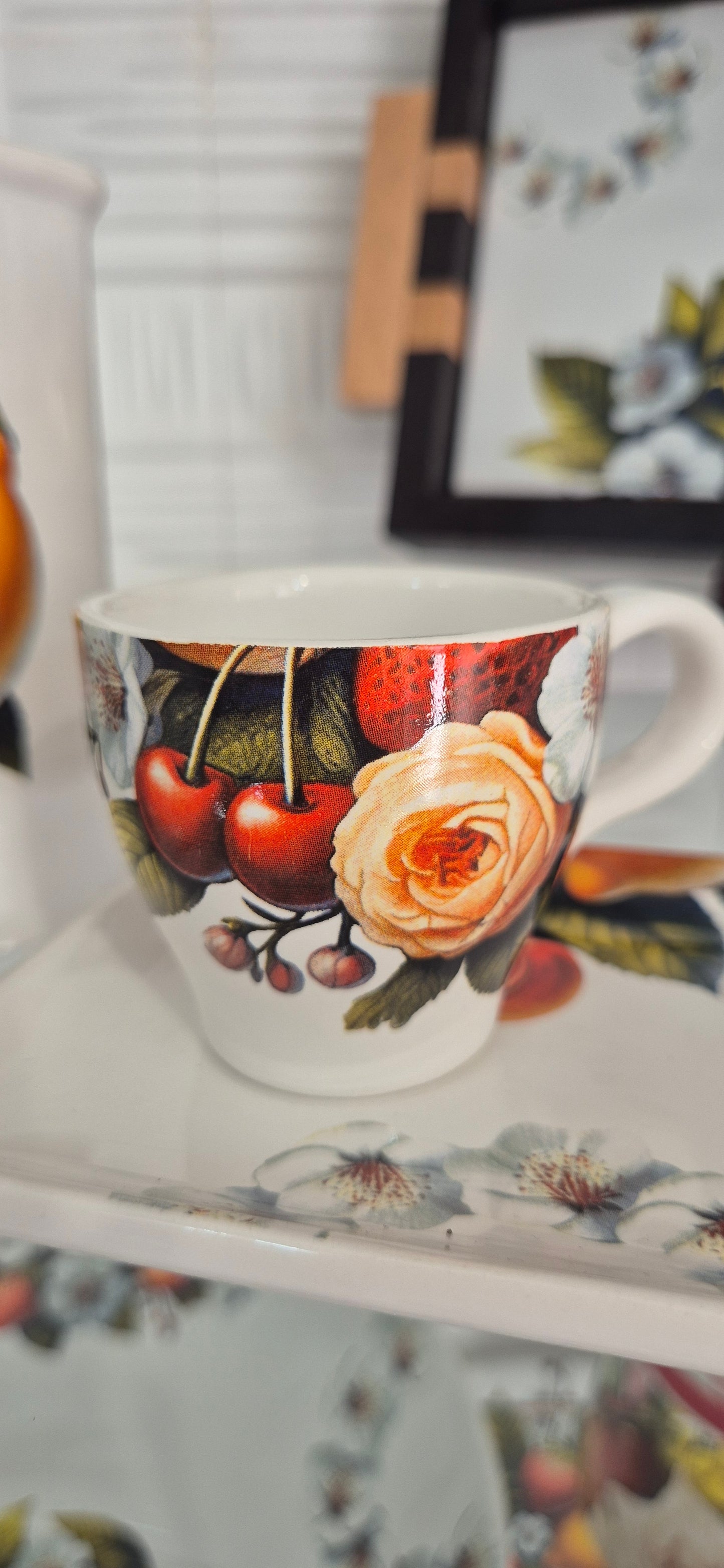 Tazzina personalizzata con nome o iniziali e piattino decoro Jardin Ceramiche Viva