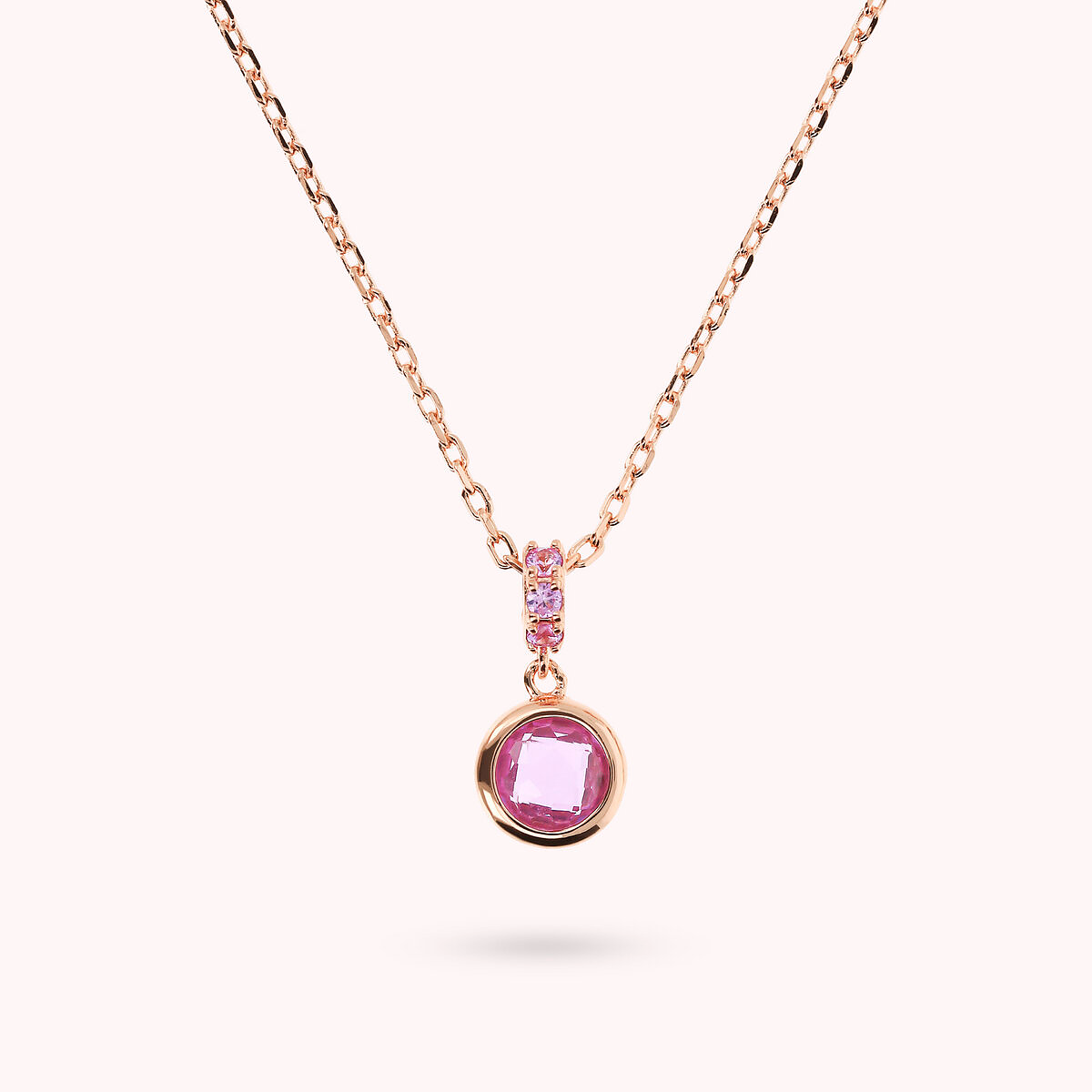 Collana Catena Forzatina con Pavé e Prisma Gem Tonda