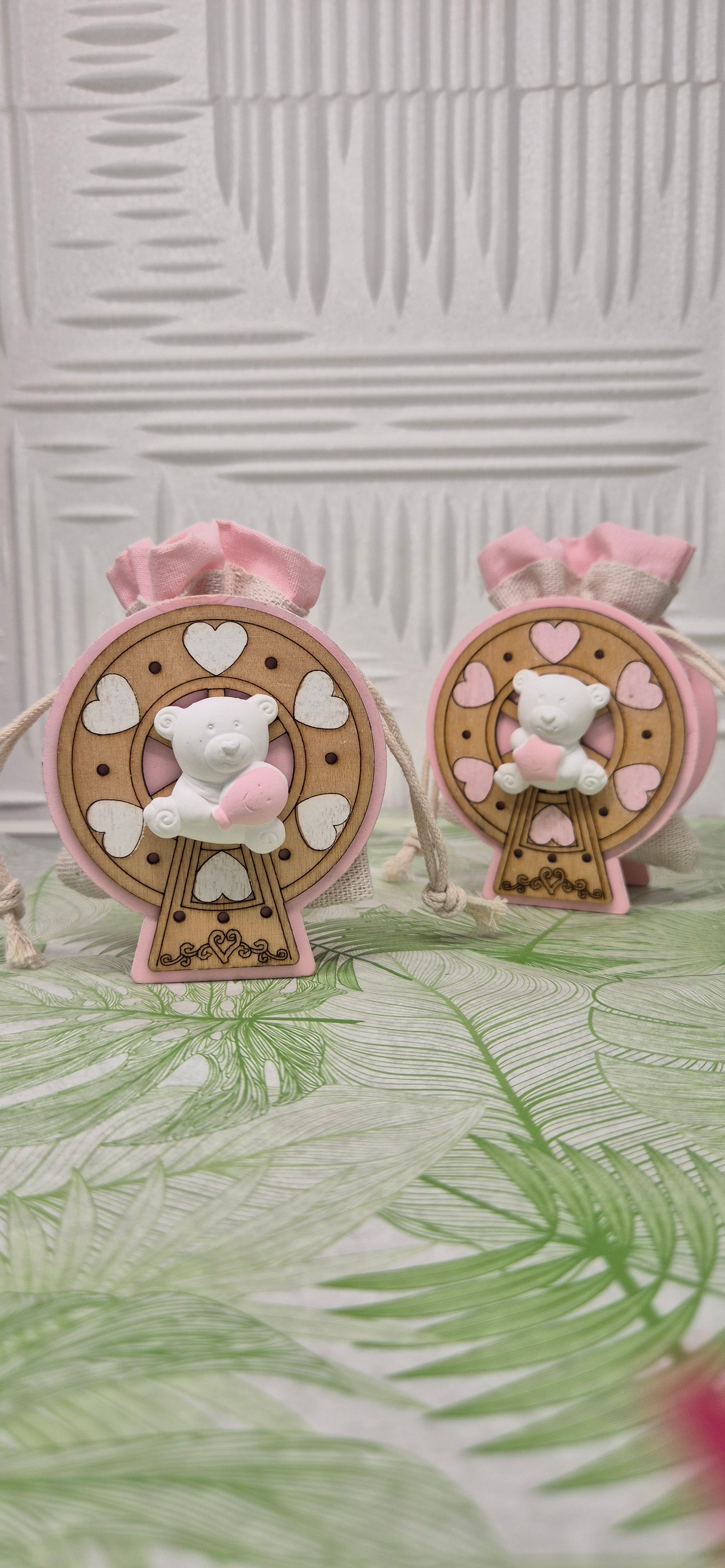 Portaconfetti New Arte Giostra orsetto rosa Etm