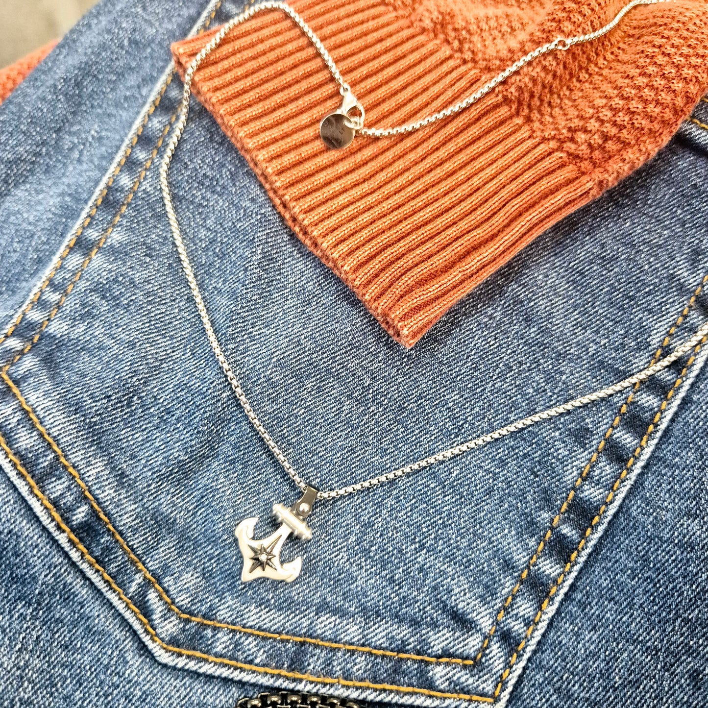 Collana Ancora acciaio De Santis