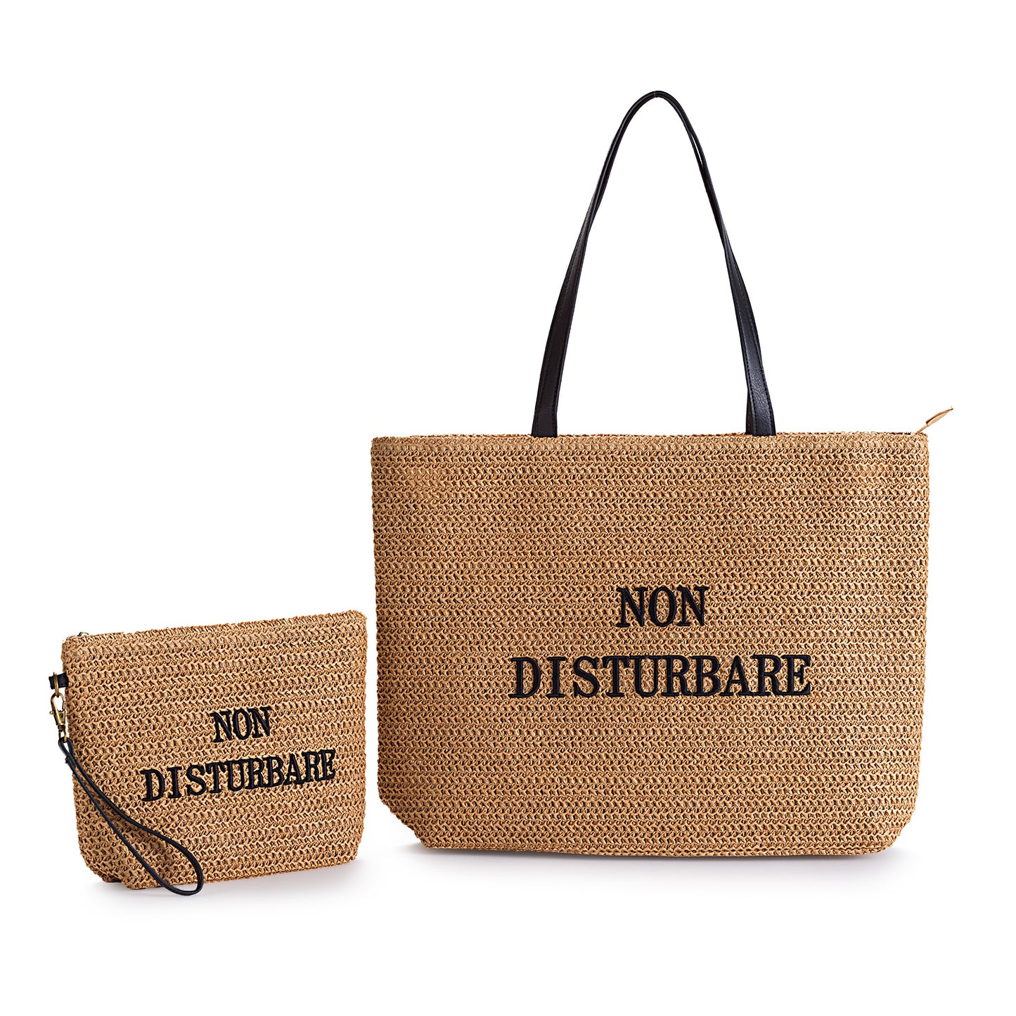 Borsa Shopper in Rattan con Pochette "Non Disturbare" – Henriette