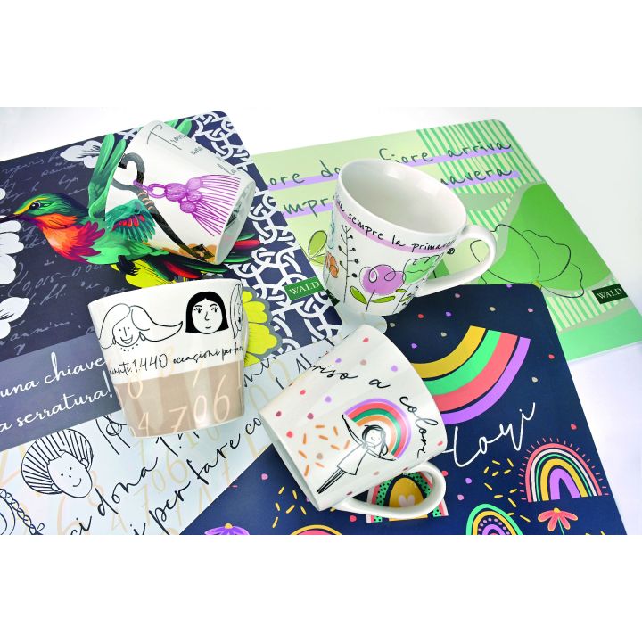 Set 4 pezzi, tovaglietta americana, decoro minimal