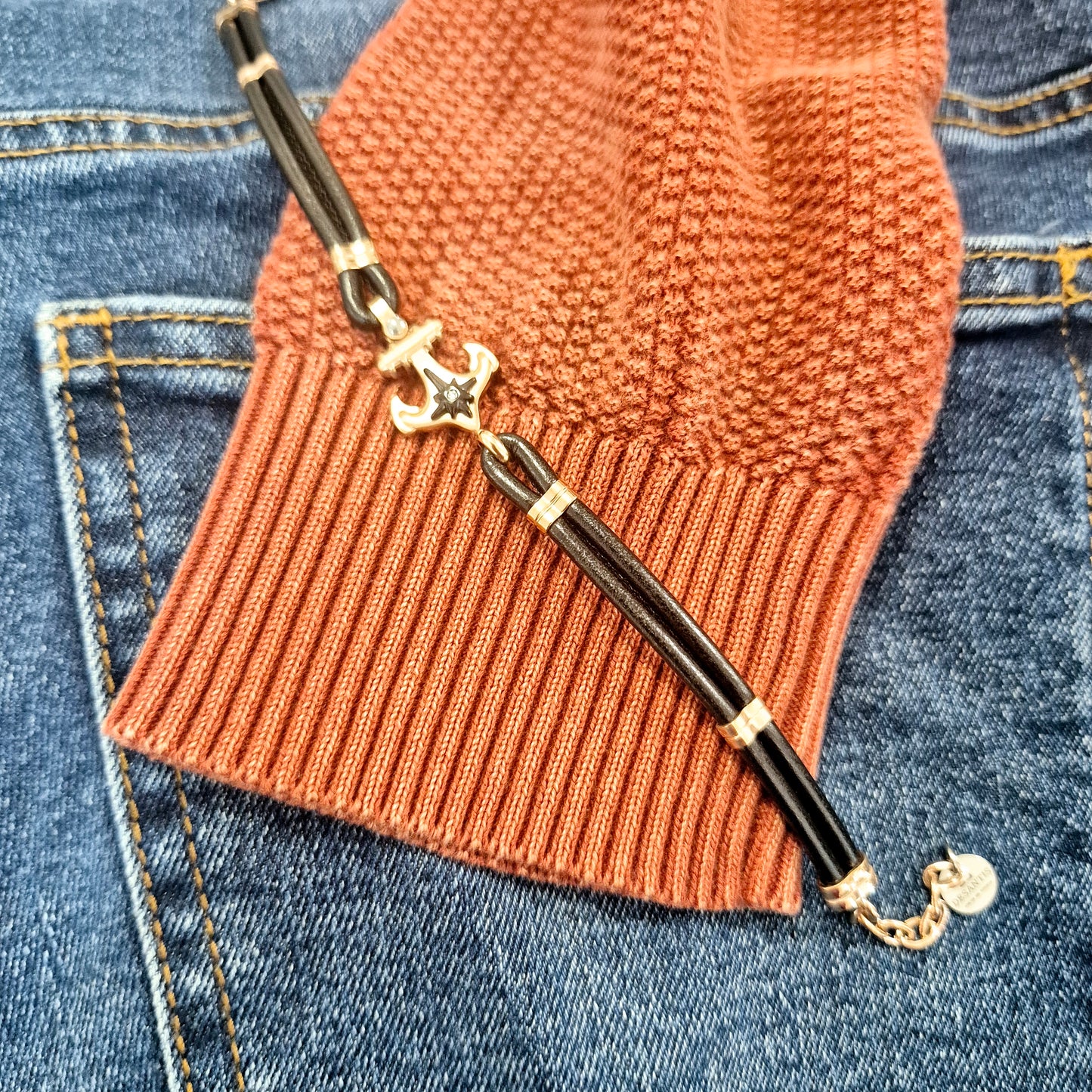 Bracciale Ancora nero De Santis
