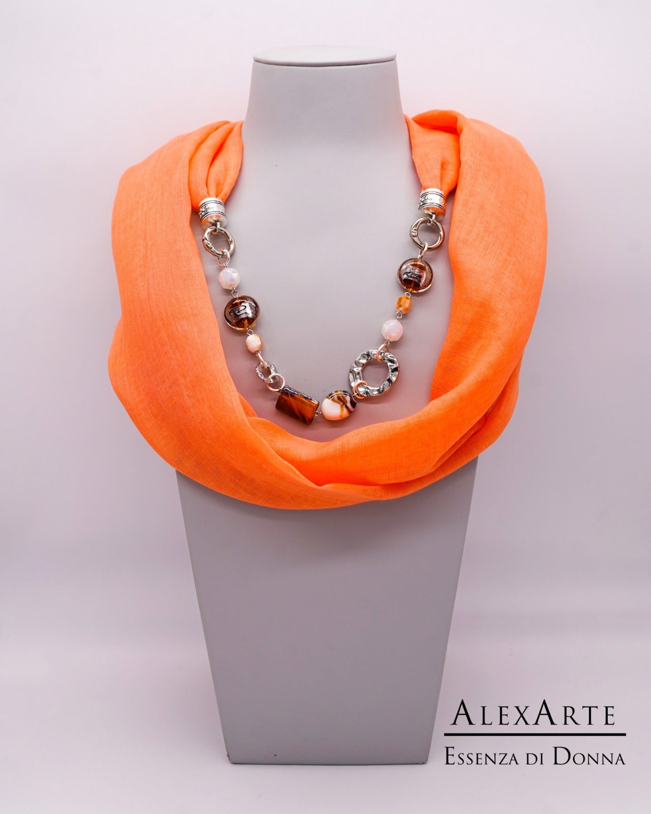 Foulard gioiello Alexarte in cotone con bracciale removibile