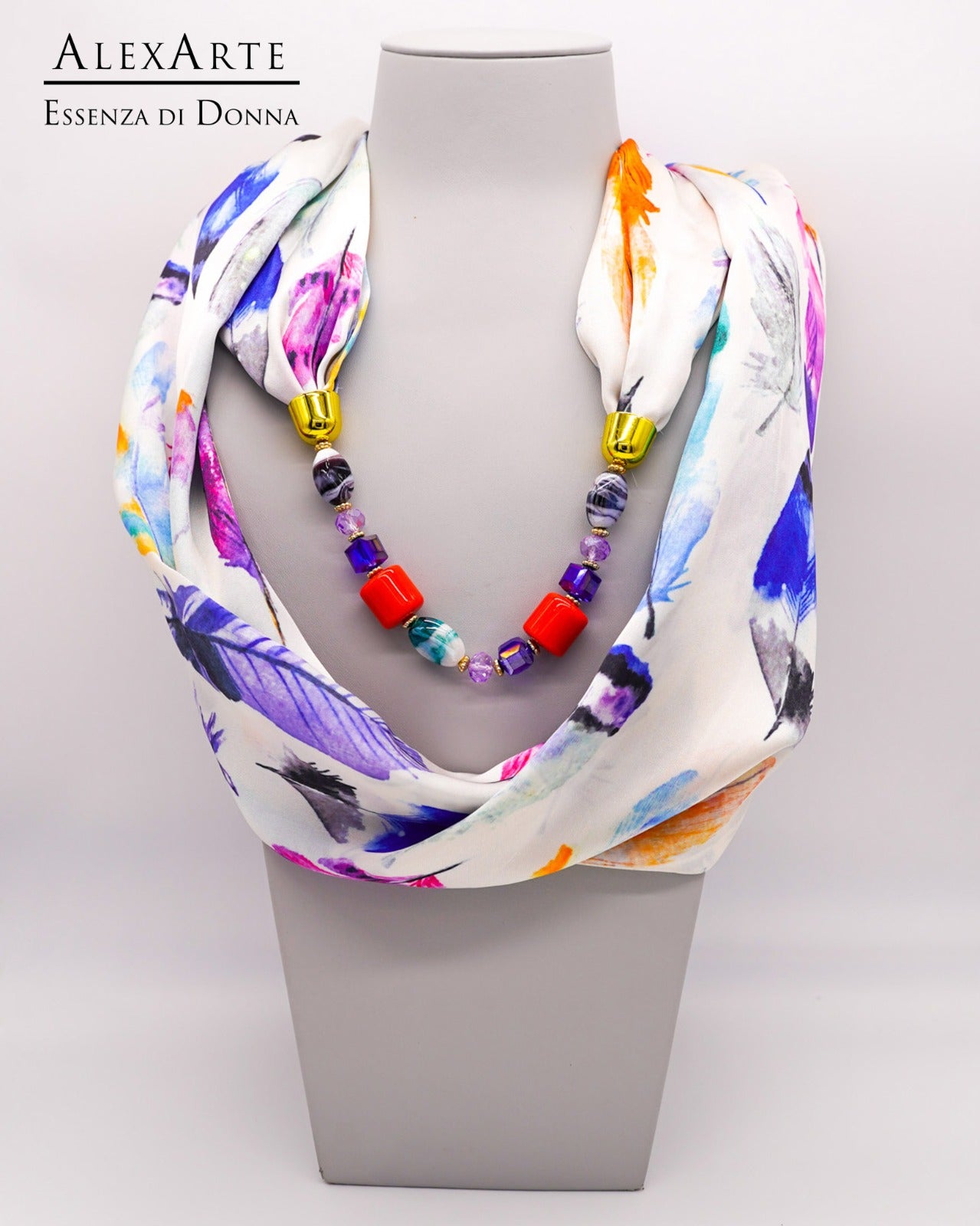 Foulard Gioiello in viscosa con inserto fisso Alexarte