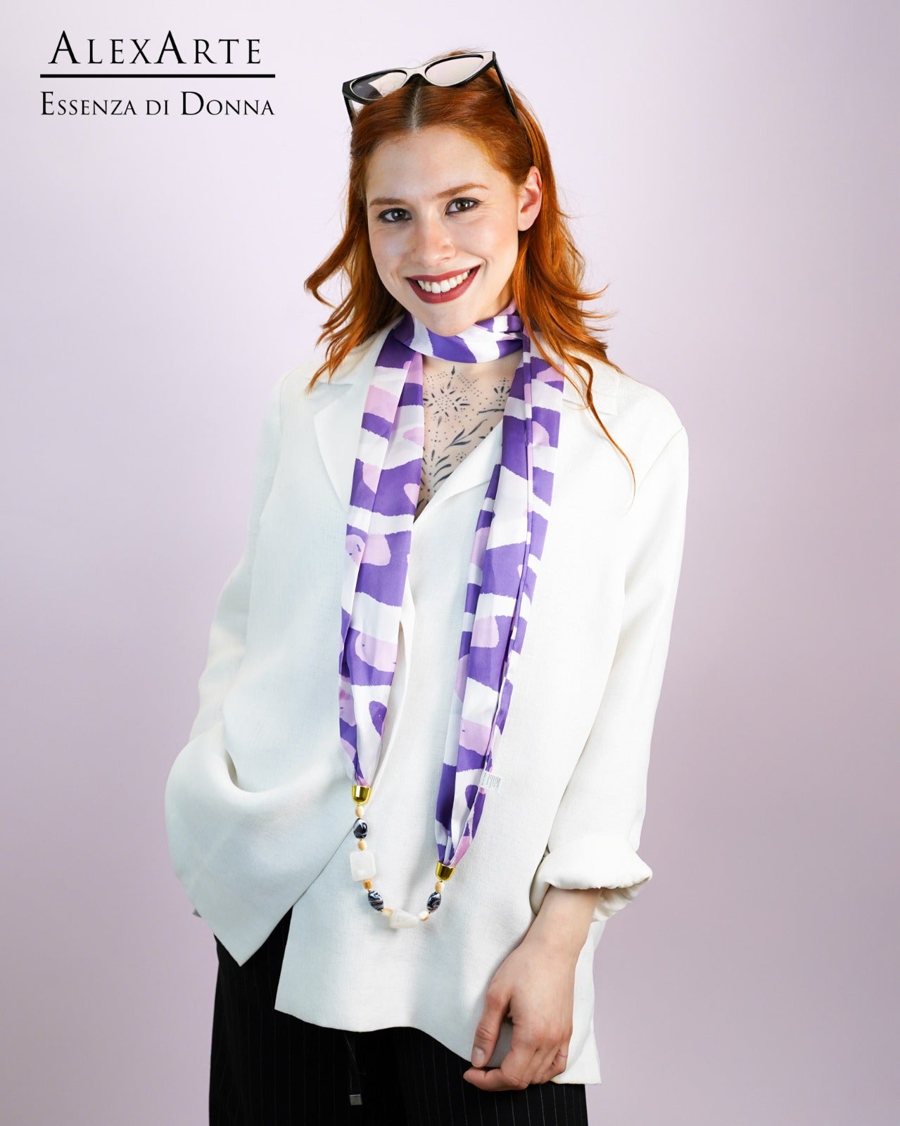 Foulard Gioiello in viscosa con inserto fisso Alexarte