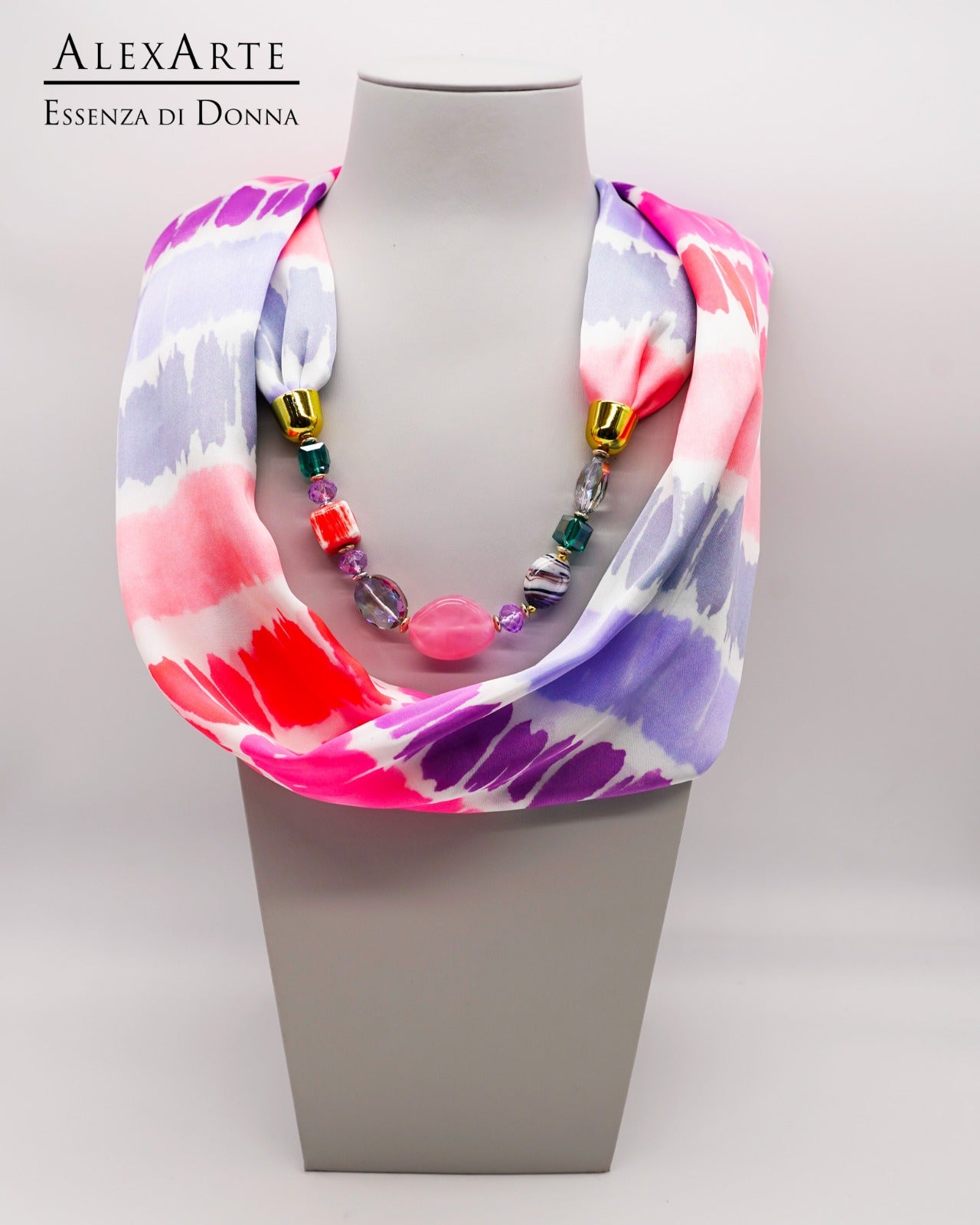 Foulard Gioiello in viscosa con inserto fisso Alexarte