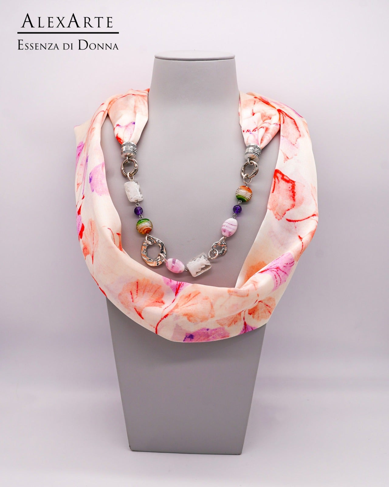 Foulard Gioiello in viscosa Alexarte con bracciale removibile