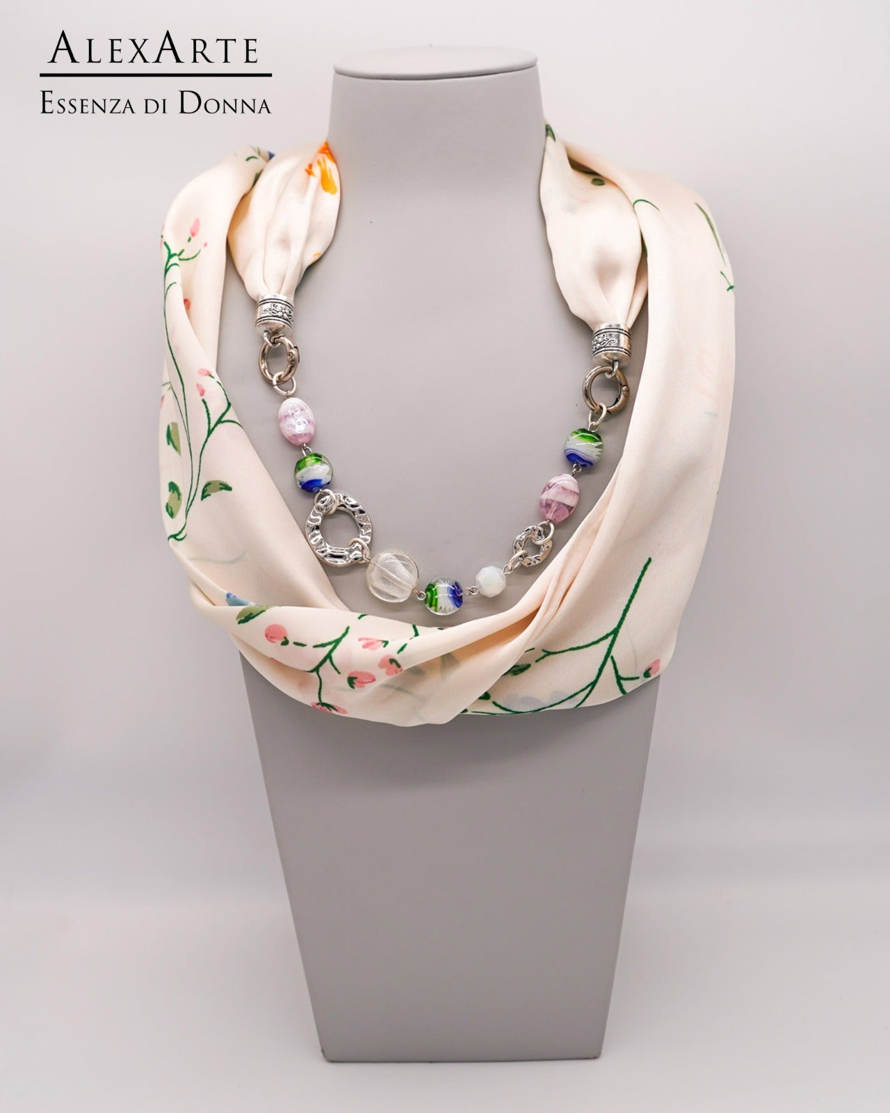 Foulard Gioiello in viscosa Alexarte con bracciale removibile