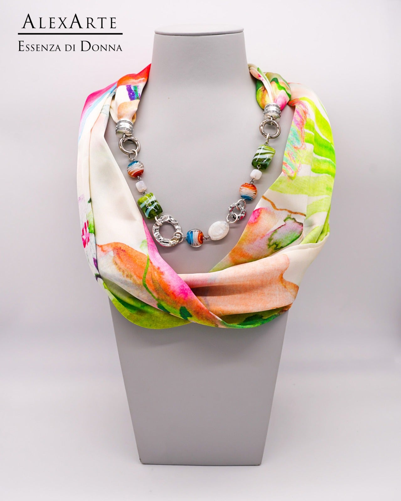 Foulard Gioiello in viscosa Alexarte con bracciale removibile