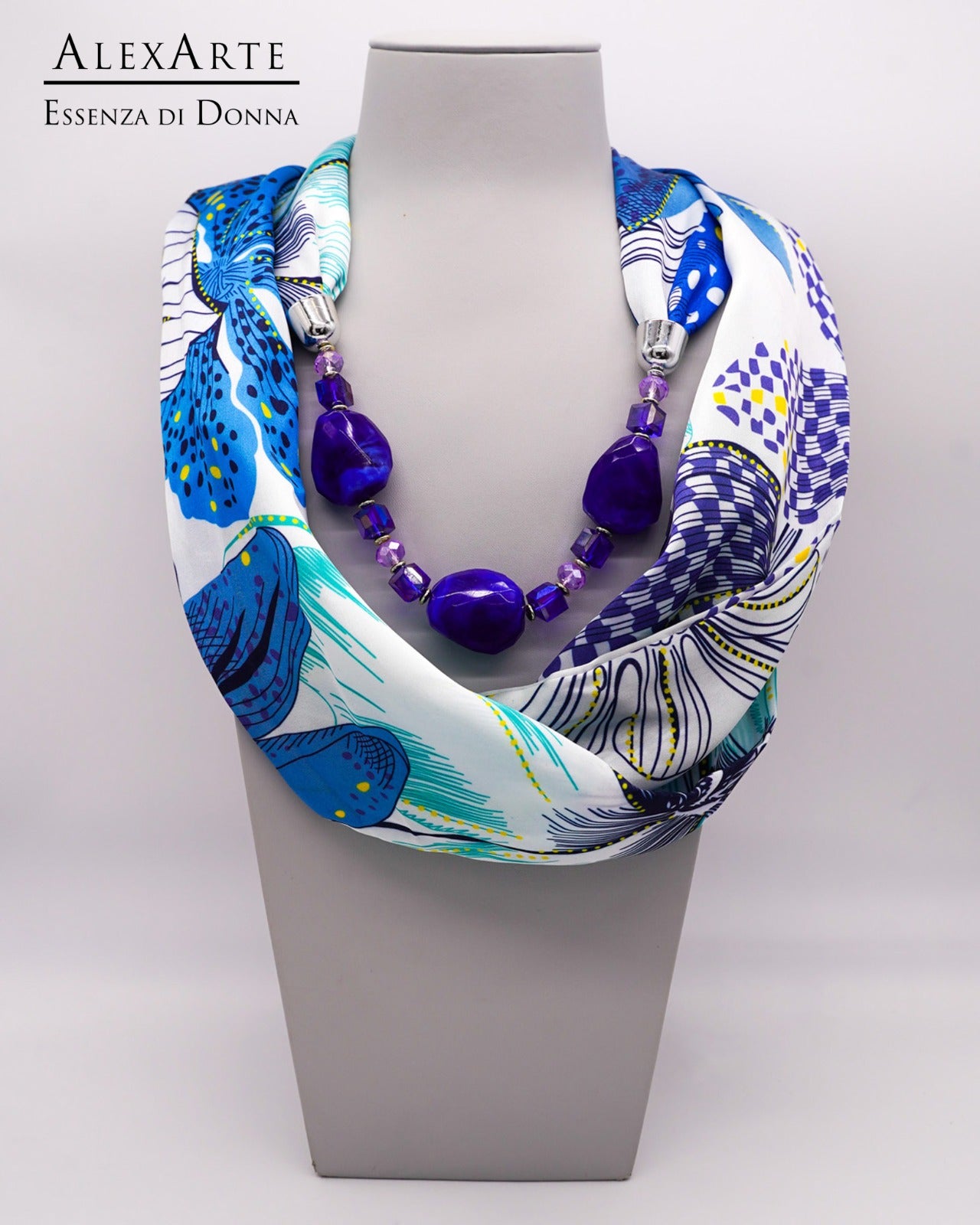 Foulard Gioiello in viscosa con inserto fisso Alexarte