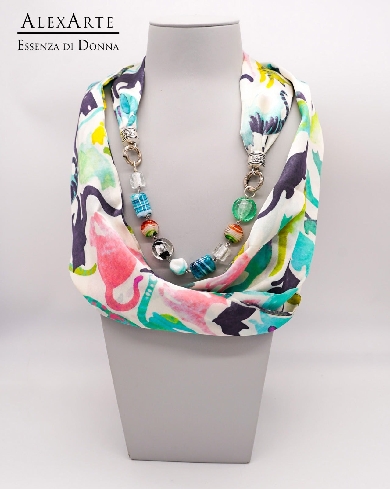 Foulard Gioiello in viscosa Alexarte con bracciale removibile