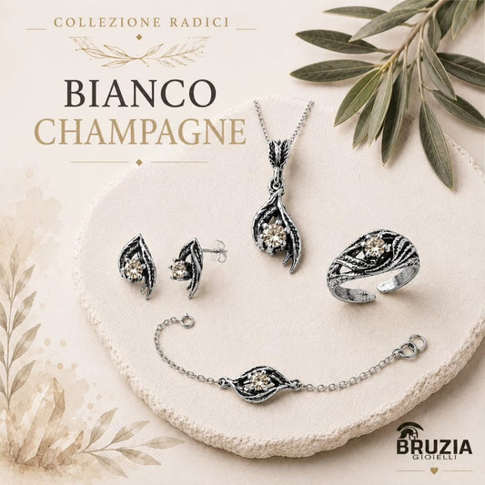 Set Collana e orecchini Champagne Radici Bruzia