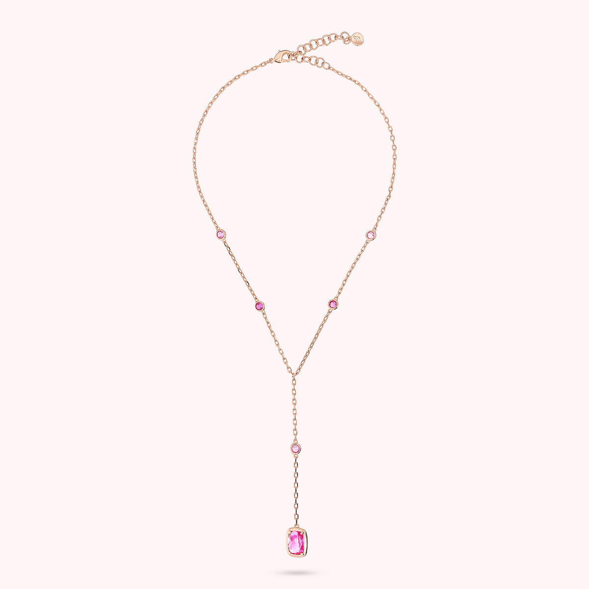 Collana a Cravatta con Prisma Gem Tonde e a Baguette