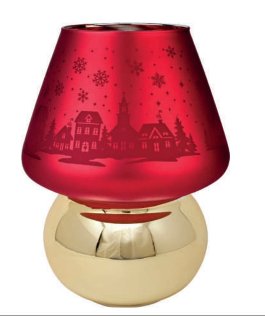 Lampada di vetro rosso e ora con led