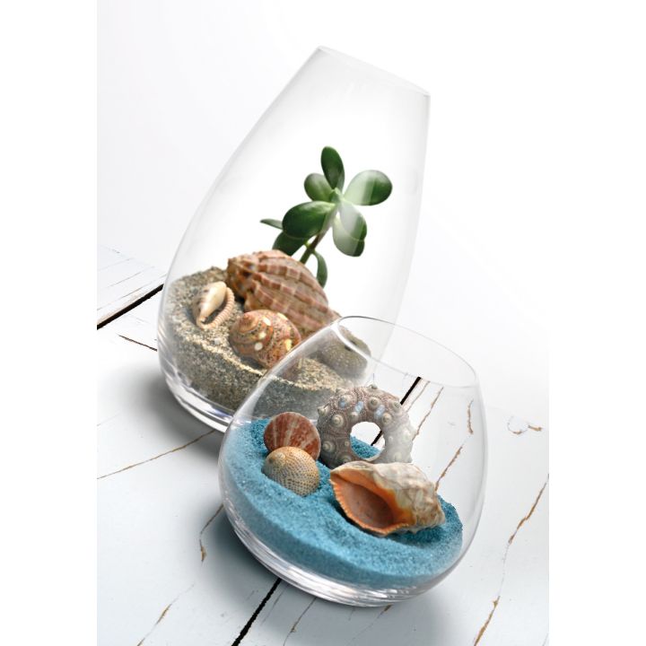 Candeliere Natalizio Vetro Trasparente con Porta Candela Oro Wald