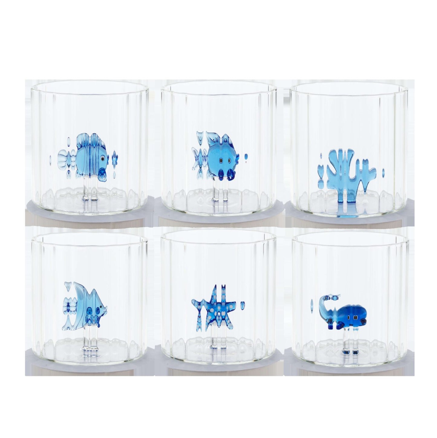 Set 6 bicchieri ondulati Mare Treasure Henriette