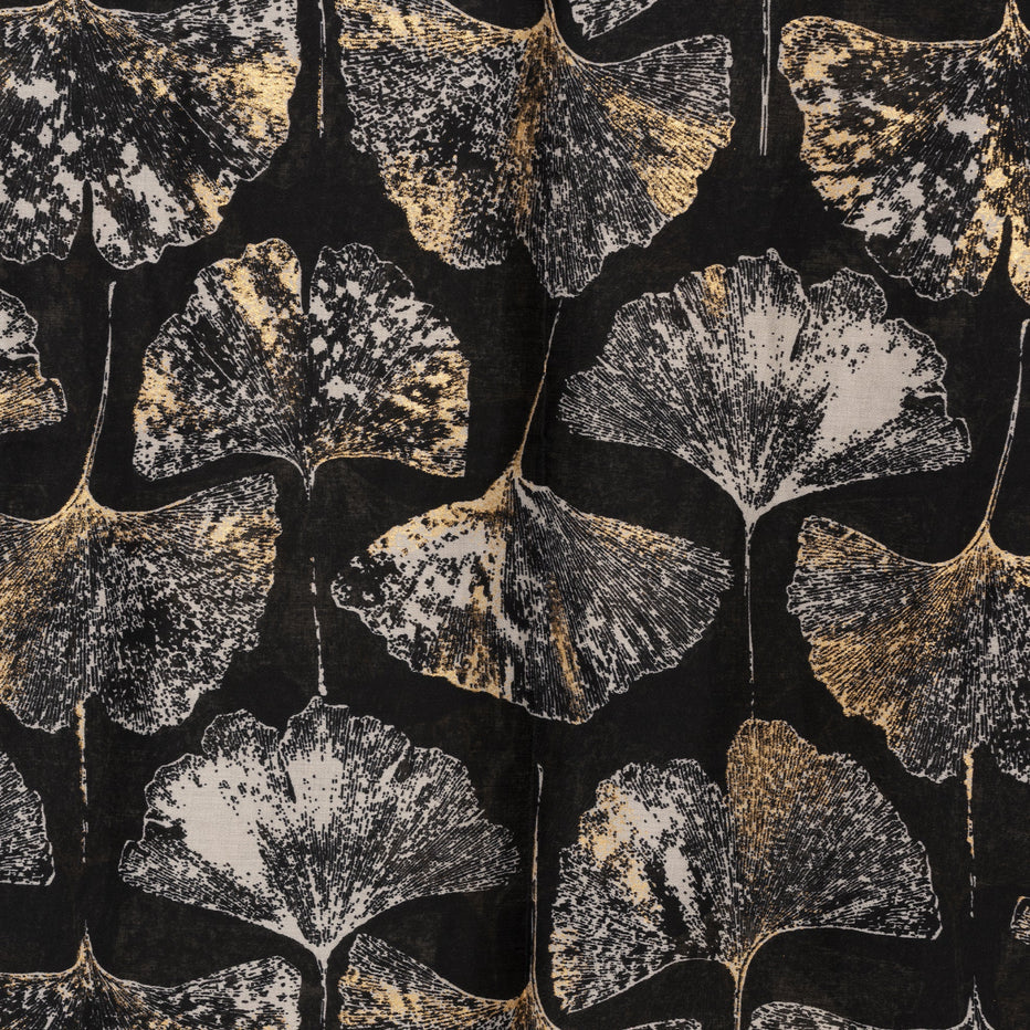 Sciarpa in cotone nero e oro