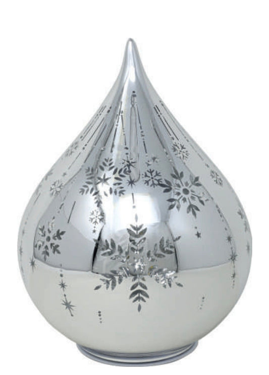 Goccia di vetro argento con led Wald