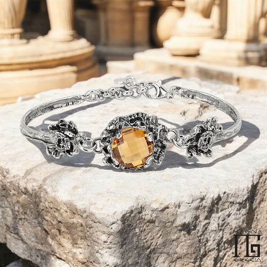 Bracciale Artemis Magna Grecia - Argento 925 con Topazio Giallo