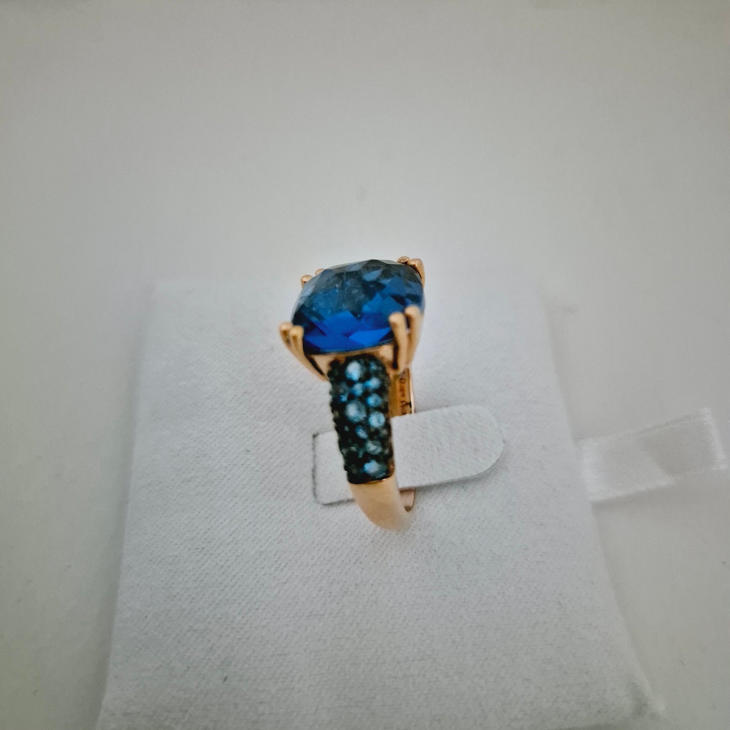 Anello Cocktail con Prisma Gem Quadrata Blue Bronzallure