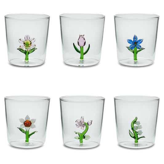 Set 6 bicchieri Flowers Treasure