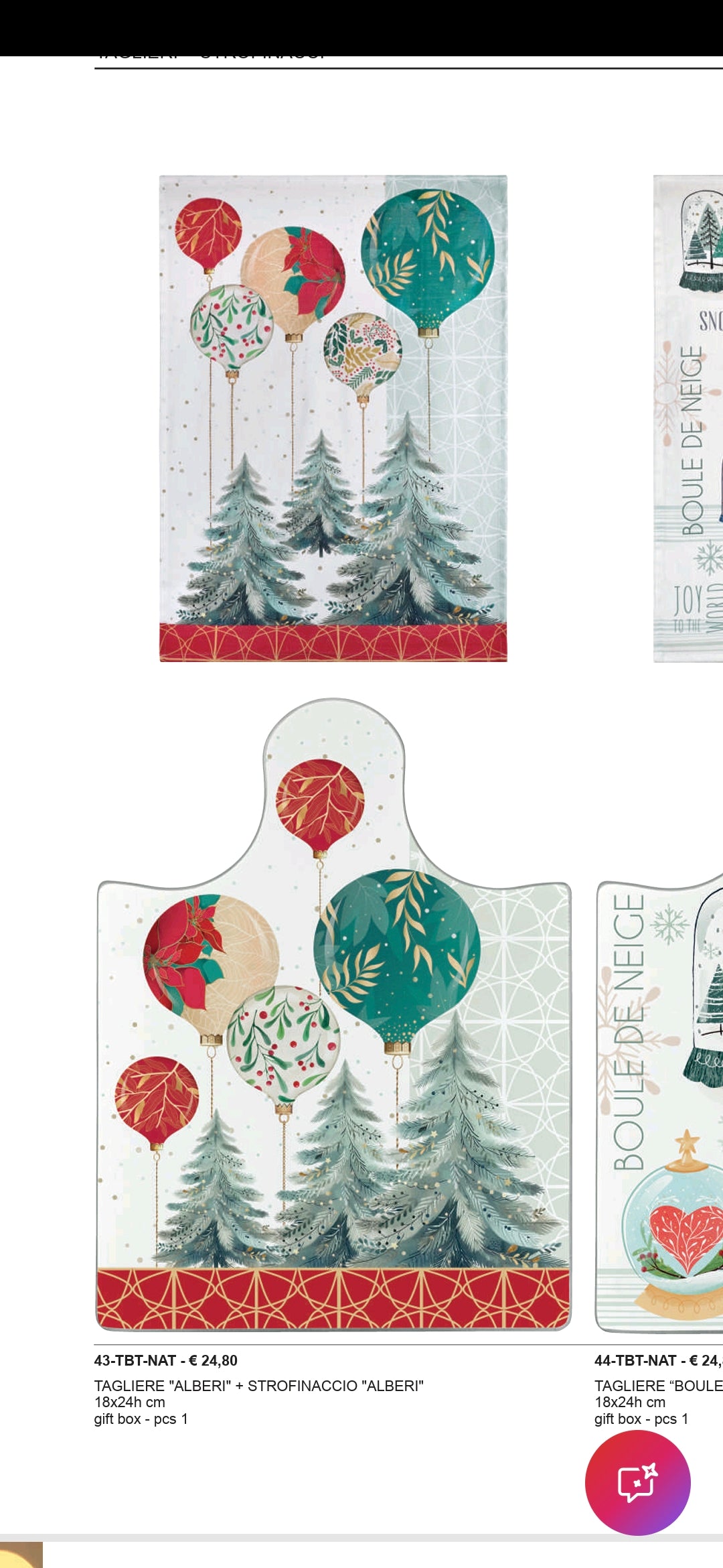 Tagliere con strofinaccio Casa in Festa Wald