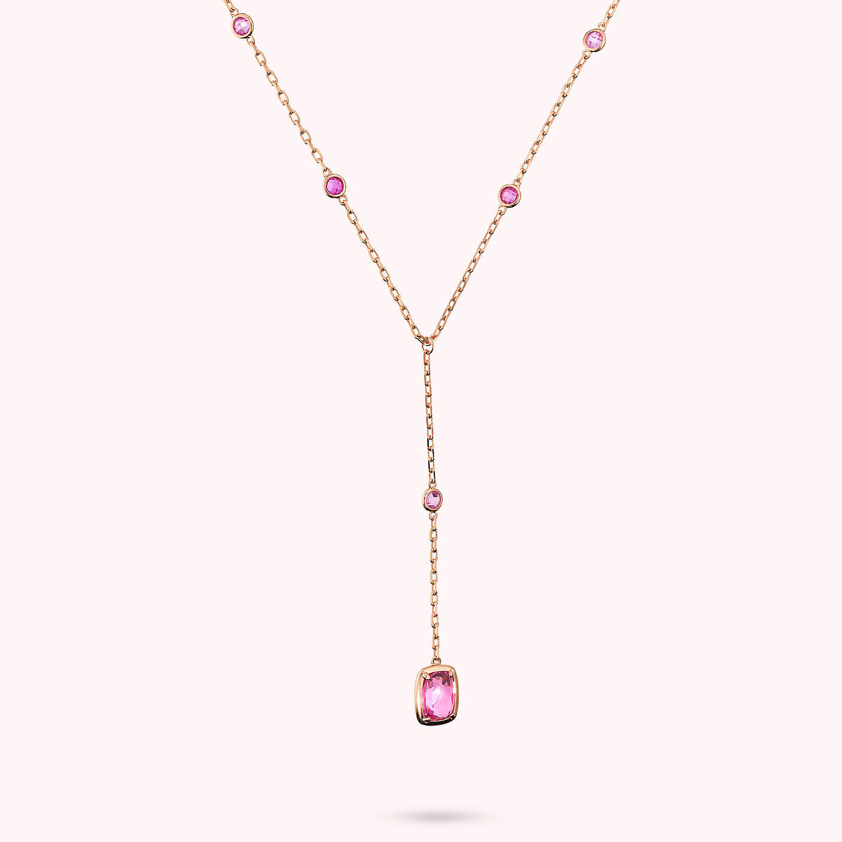 Collana a Cravatta con Prisma Gem Tonde e a Baguette