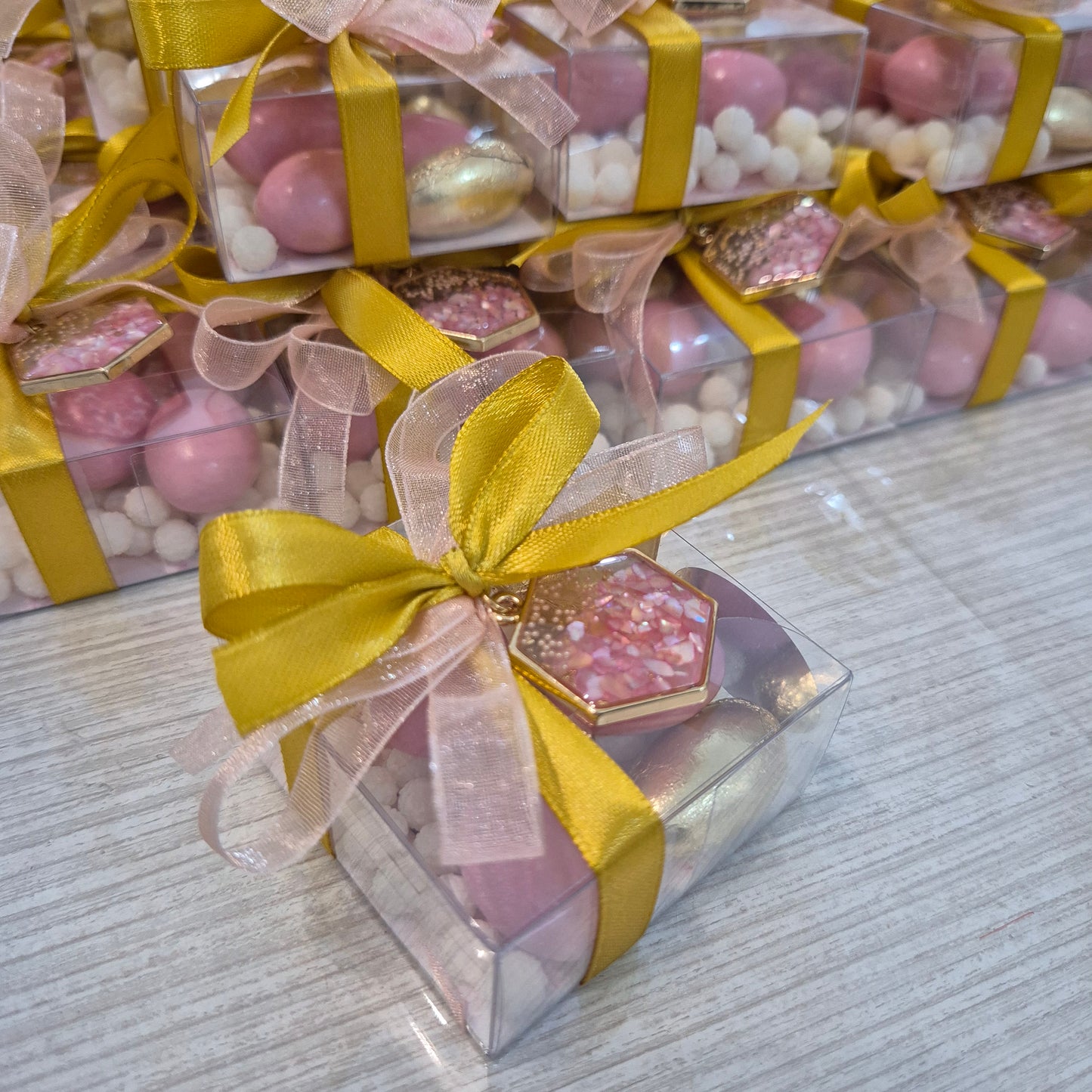 Scatolino quadrato in pvc Gold&Rose portaconfetti