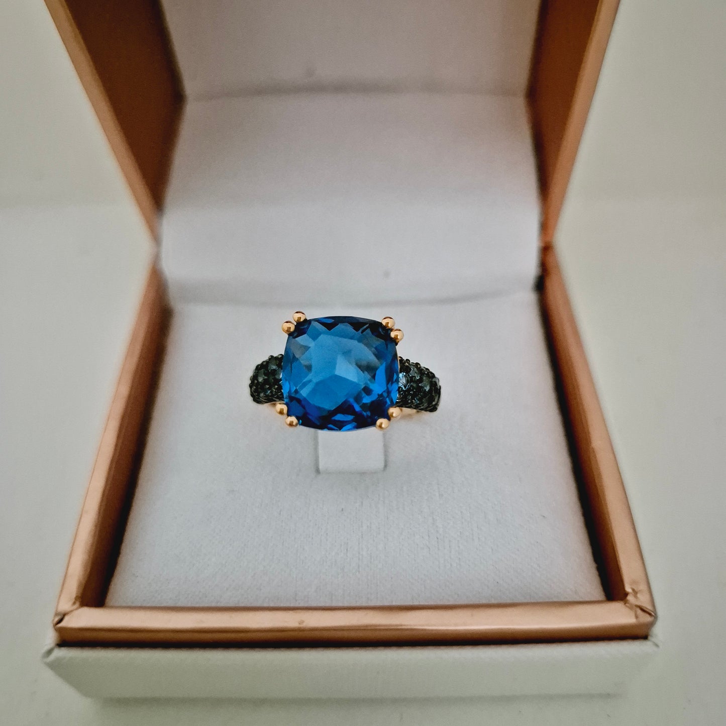 Anello Cocktail con Prisma Gem Quadrata Blue Bronzallure