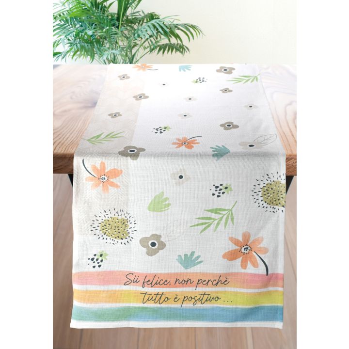 Runner 100% cotone decoro natural