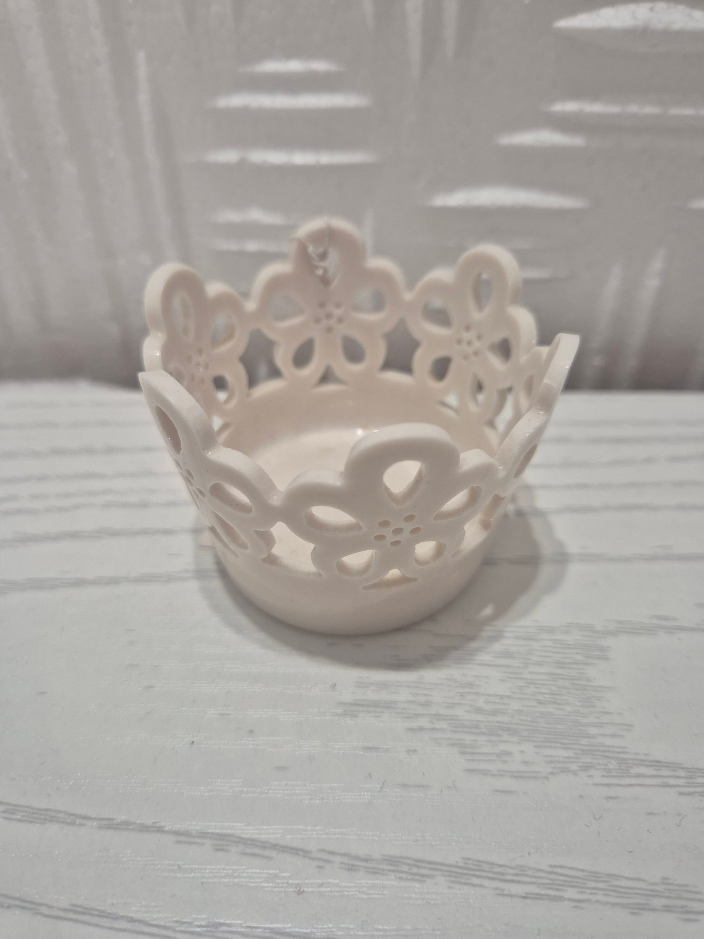 Porta tealight ceramica bianca set 24 pezzi